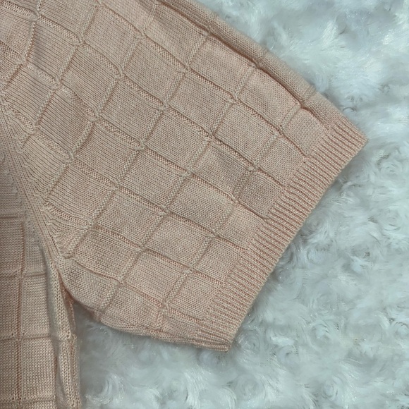 Alfred Dunner Women’s Beaded Short Sleeve Pink Sweater - Picture 4 of 10